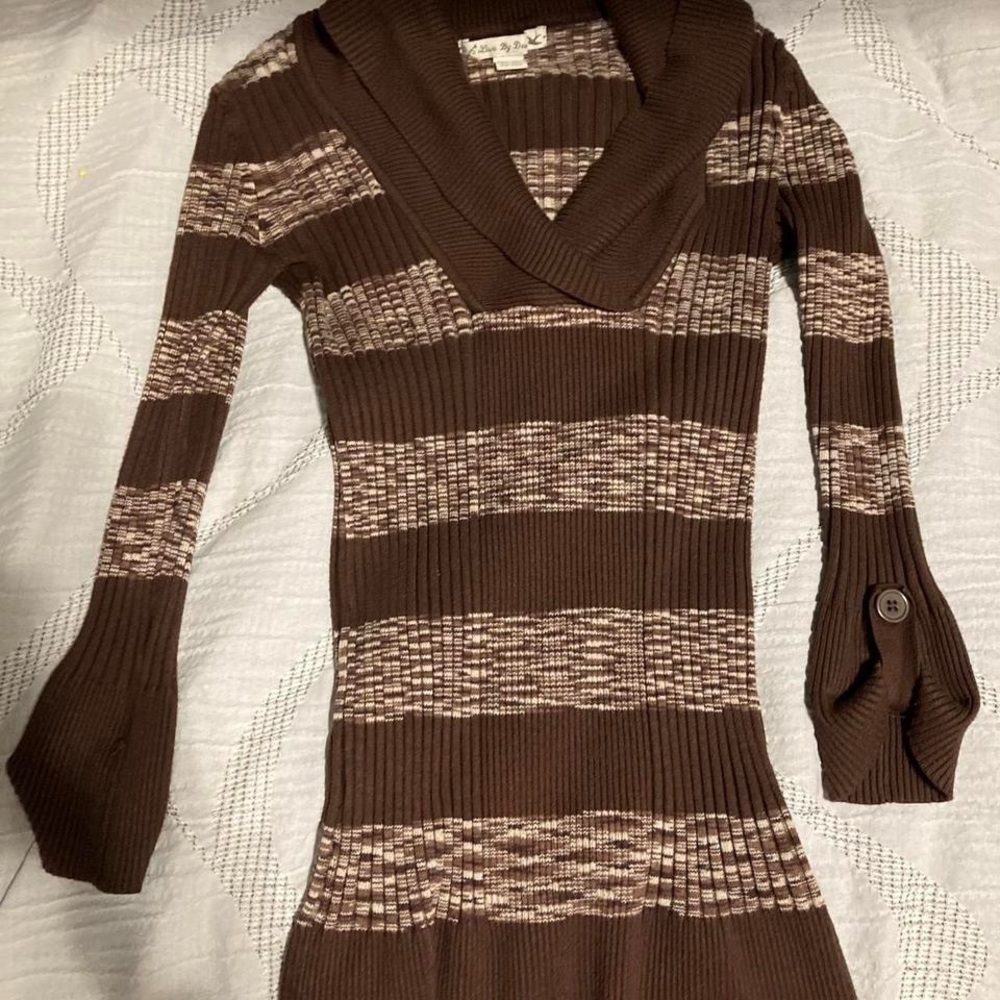 Love By Design Chocolate and Cream Knit Dress